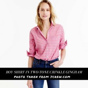 J. Crew | Two-Tone Crinkle Gingham | BLUE/PINK